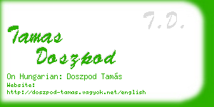 tamas doszpod business card